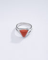 Bold Red Coral (Moonga) Ring in Silver - #1197N3 Tr - Myra