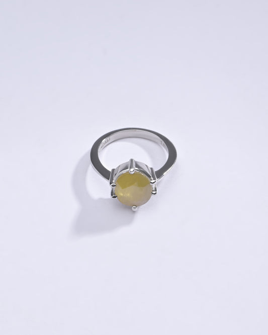 Authentic Yellow Sapphire (Pukhraj) Ring in Sterling Silver – #1218N6 - Myra