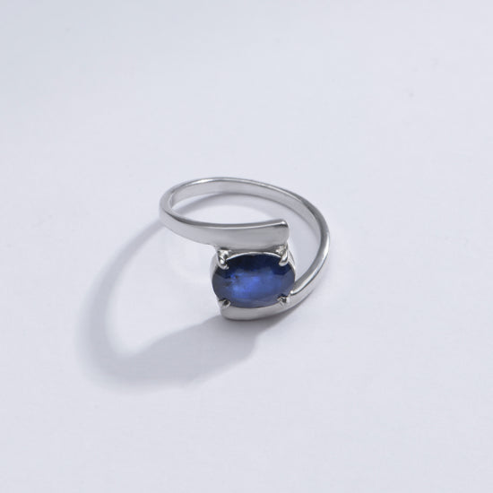 Authentic Blue Sapphire (Neelam) Ring in 925 Silver – #1138N4 - Myra
