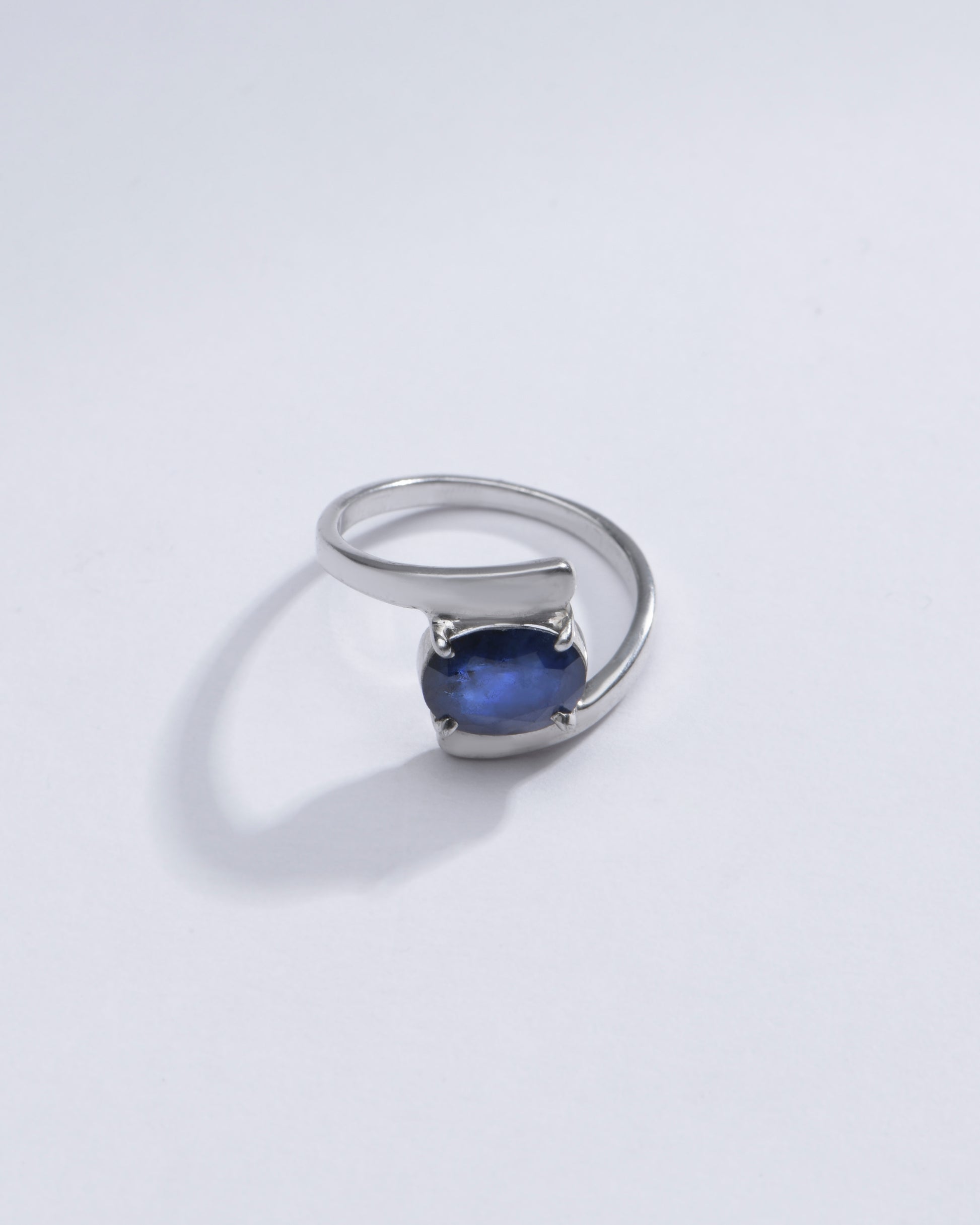 Authentic Blue Sapphire (Neelam) Ring in 925 Silver – #1138N4 - Myra
