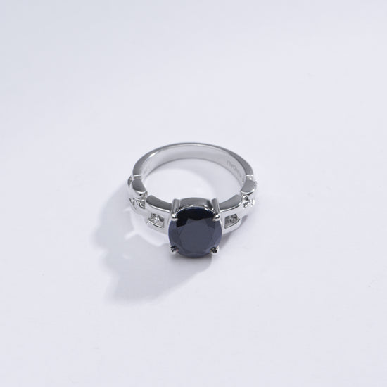 Natural Blue Sapphire (Neelam) Ring in Sterling Silver – #1245N4 - Myra