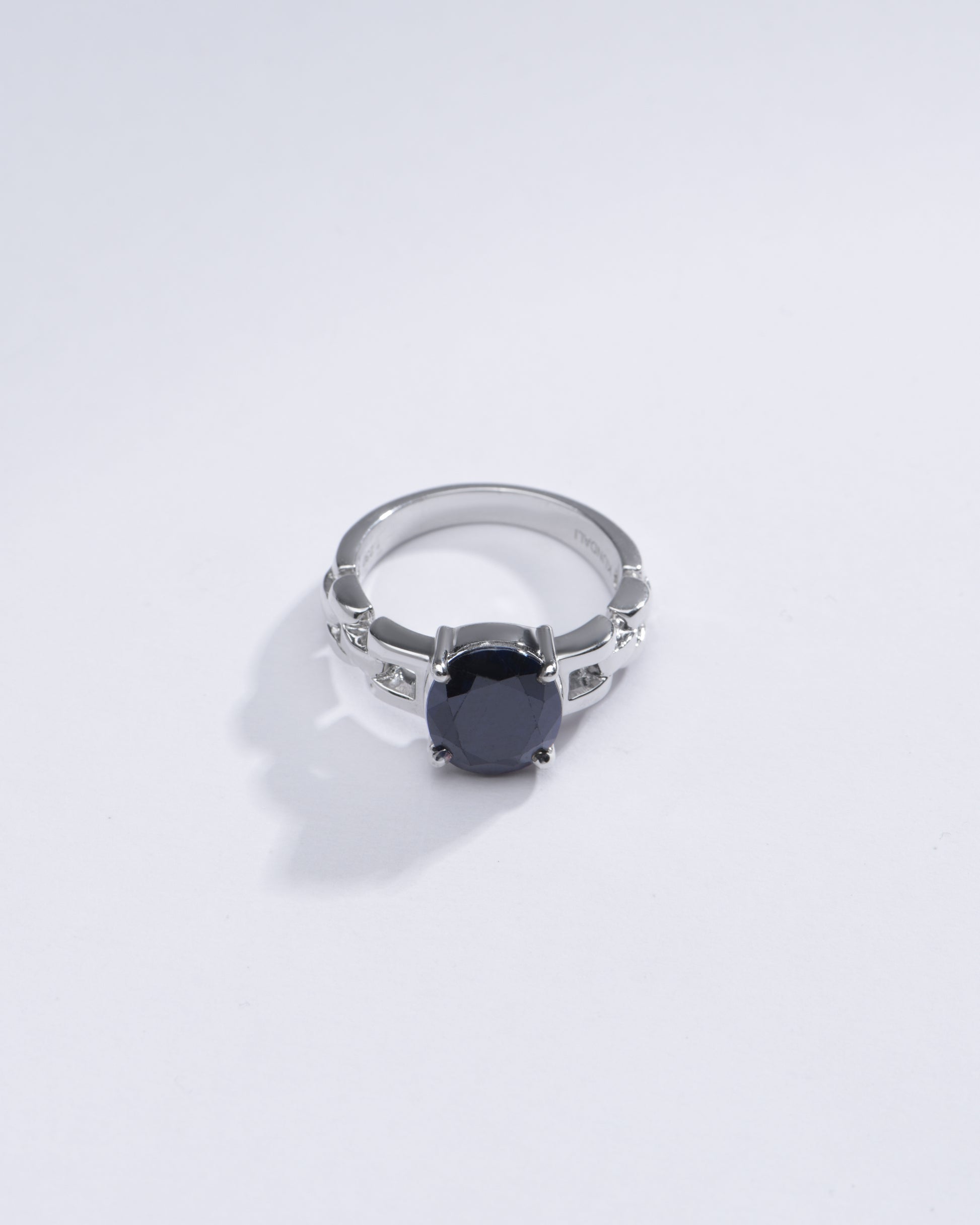 Natural Blue Sapphire (Neelam) Ring in Sterling Silver – #1245N4 - Myra