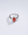 Authentic Red Coral (Moonga) Ring in 925 Silver – #1102 Ov - Myra