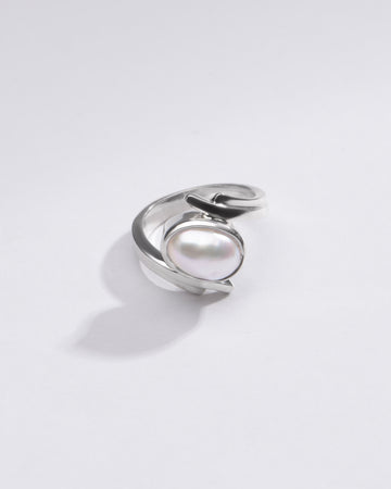 Natural Pearl (Moti) Ring in 925 Silver - #1103 U - Myra