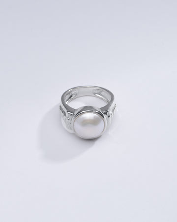 Classic Pearl (Moti) Ring in 925 Silver - #1236 R - Myra