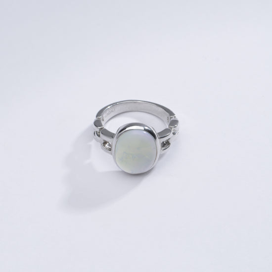 Natural Opal (Doodhiya) Ring in 925 Silver – #1245B - Myra