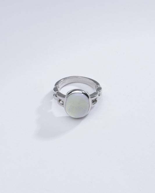 Natural Opal (Doodhiya) Ring in 925 Silver – #1245B - Myra