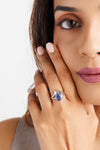 Bold Luxe Blue Sapphire (Neelam) Ring – 925 Silver - #1192N3 Dr - Myra