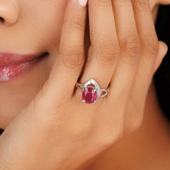 Luxe Ruby (Manik) Ring – 925 Silver - #1192N4 - Myra