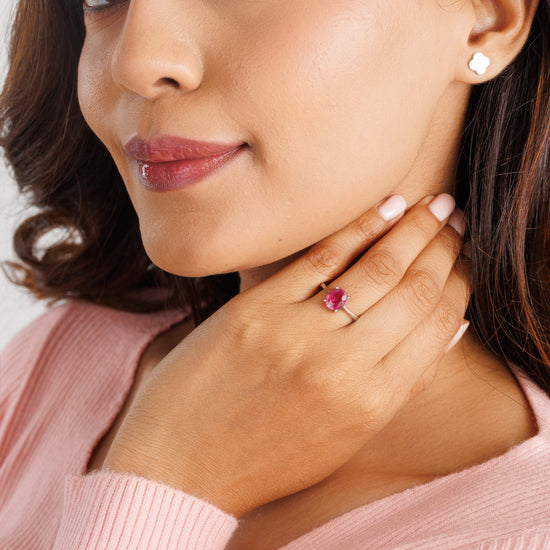 Bold Ruby (Manik) Ring – 925 Silver - #1218N4 - Myra