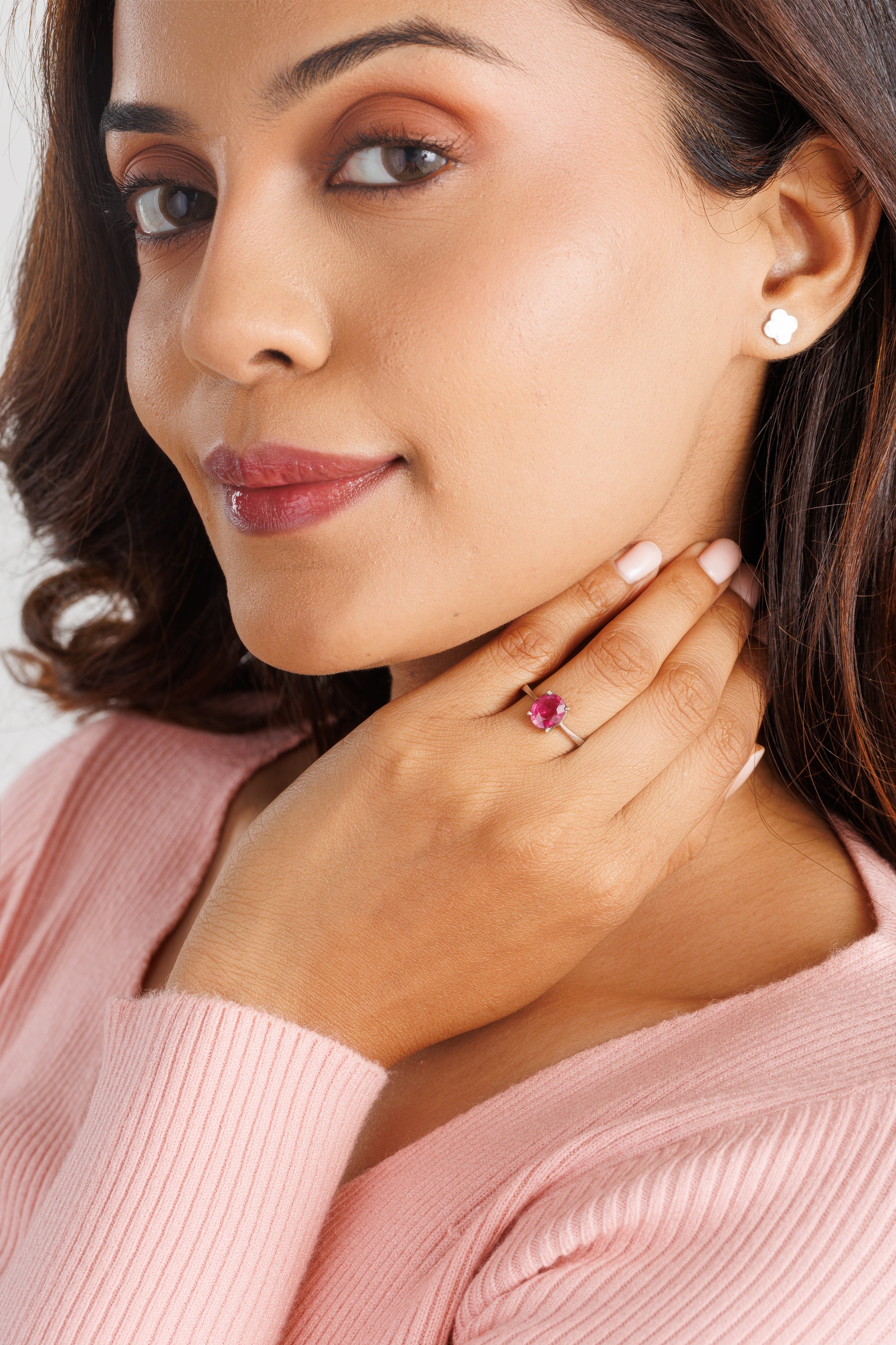 Bold Ruby (Manik) Ring – 925 Silver - #1218N4 - Myra