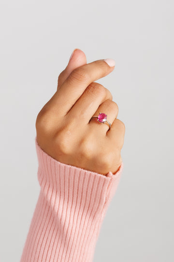 Bold Ruby (Manik) Ring – 925 Silver - #1218N4 - Myra