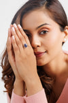 Classic Blue Sapphire (Neelam) Ring in 925 Silver - #1201B - Myra