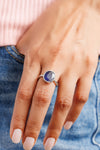 Classic Blue Sapphire (Neelam) Ring in 925 Silver - #1201B - Myra