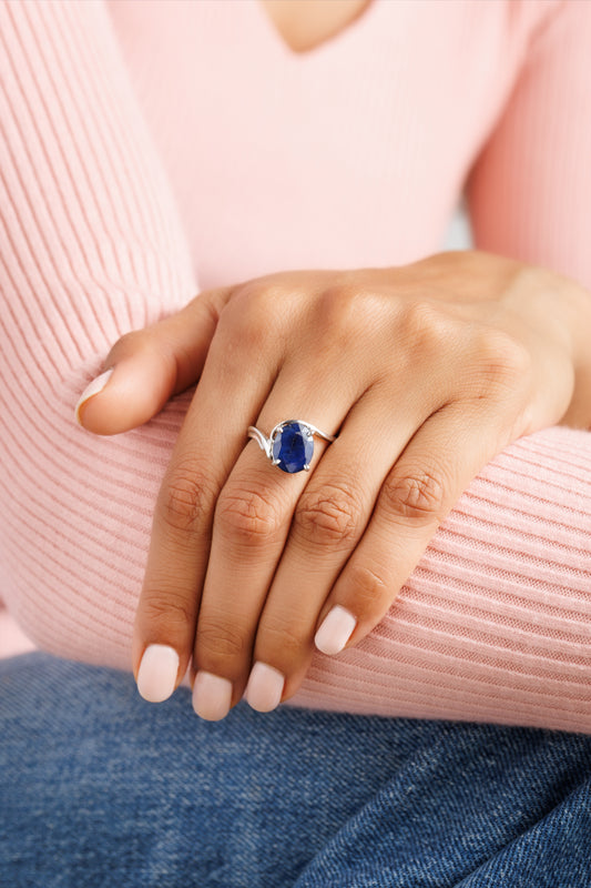 Blue Sapphire (Neelam) Ring – Trusted 925 Silver - #1176N4
