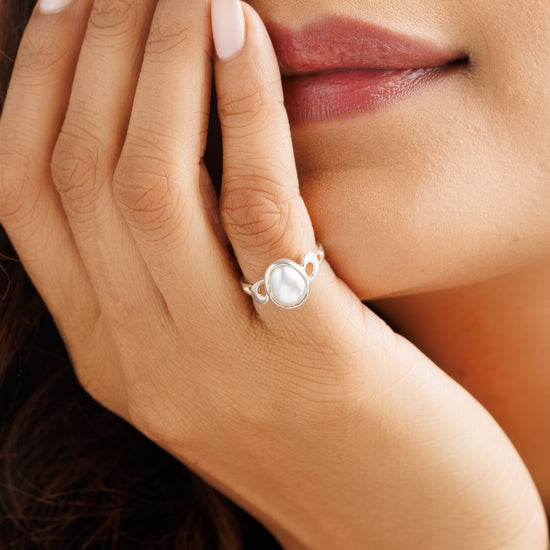 Luxe Pearl (Moti) Ring – 925 Silver - #1178 U - Myra
