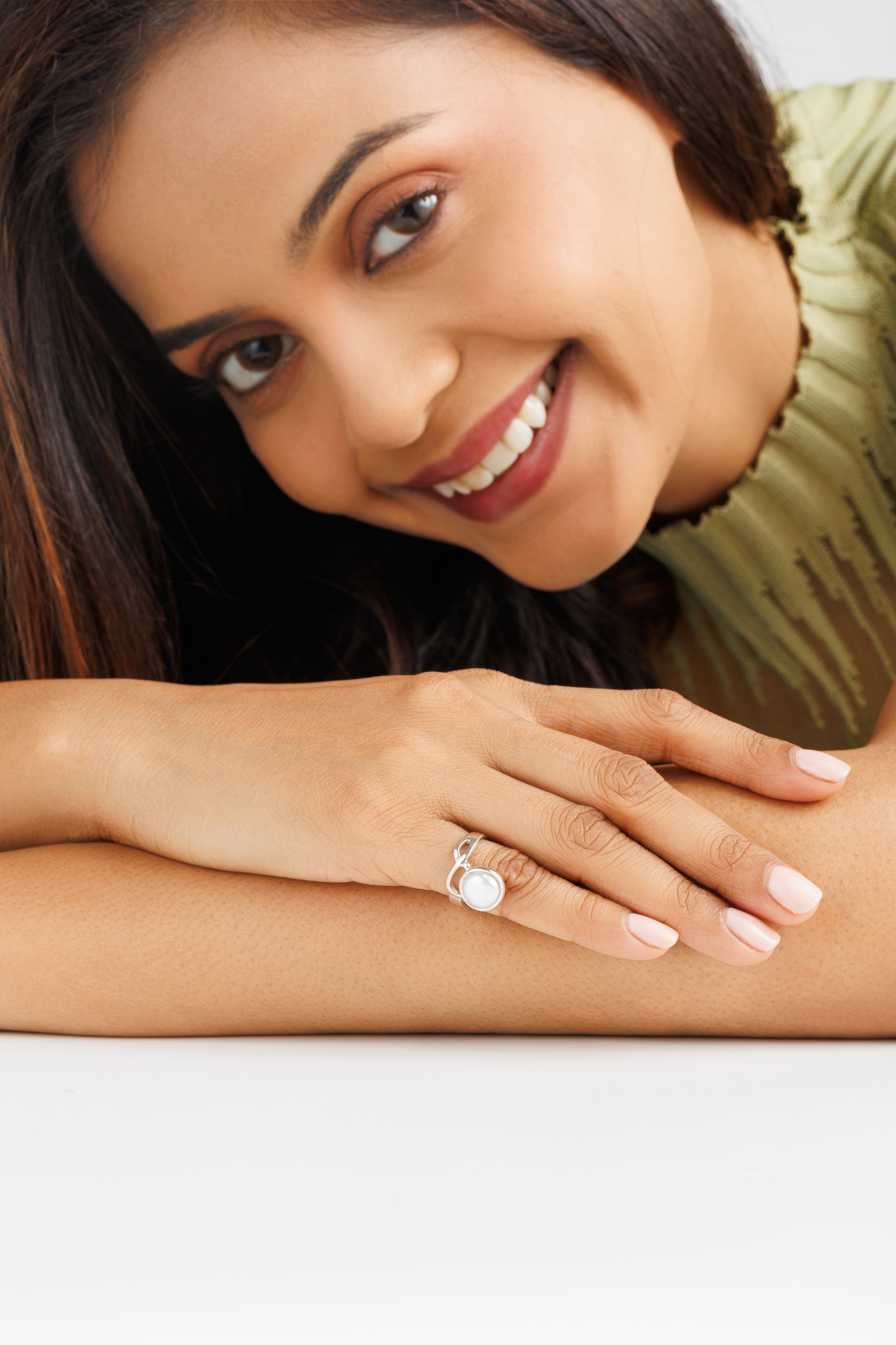 Pearl (Moti) Ring – 925 Silver Minimalist - #1110 R - Myra