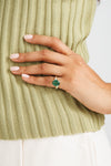 Shimmer Emerald (Panna) Ring – 925 Silver - #1153N4 - Myra