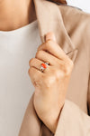 Classic Coral (Moonga) Ring – 925 Silver - #1148 Ov - Myra