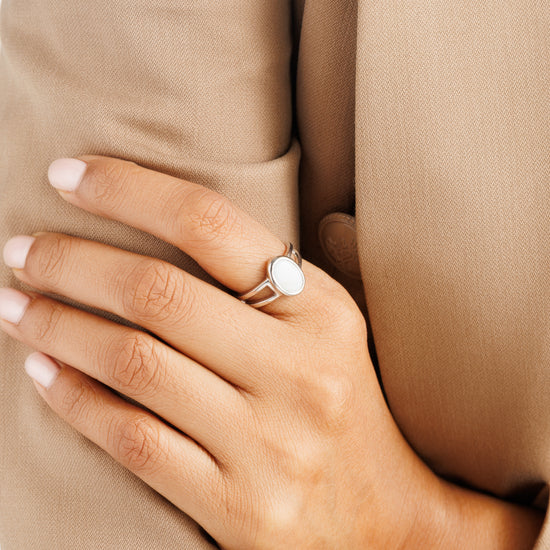 Natural Opal (Doodhiya) Ring – 925 Silver - #1150B F - Myra