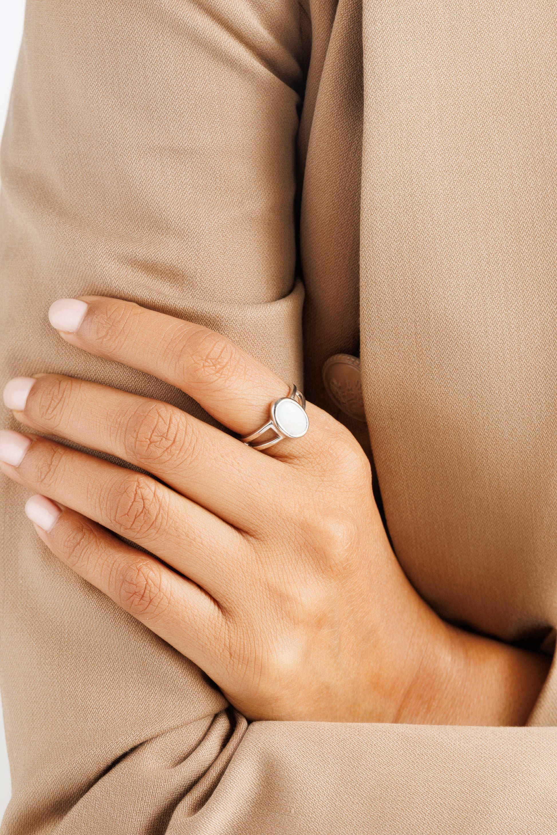 Natural Opal (Doodhiya) Ring – 925 Silver - #1150B F - Myra