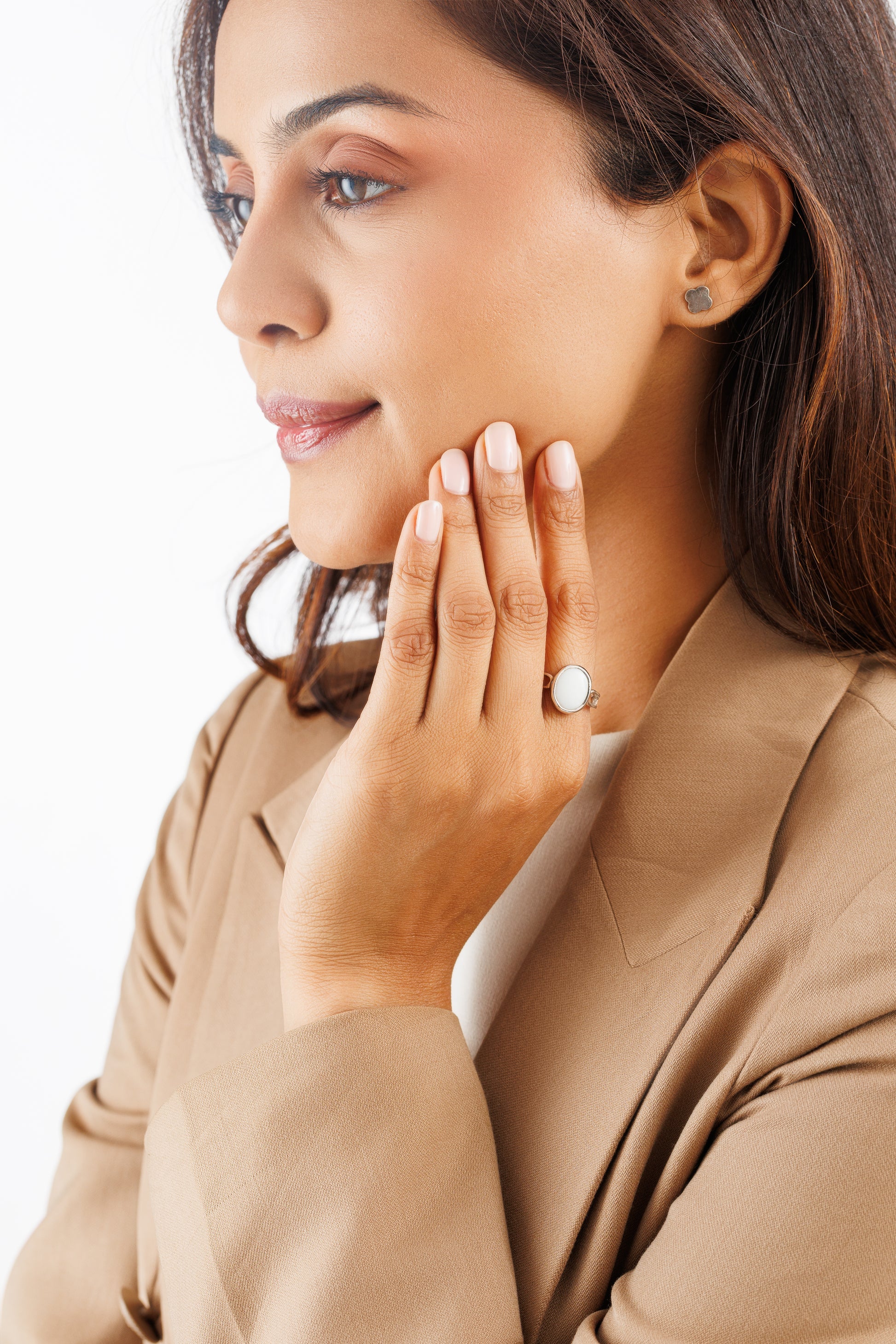 Opal (Doodhiya) Ring – 925 Silver Minimalist - #1112B F - Myra