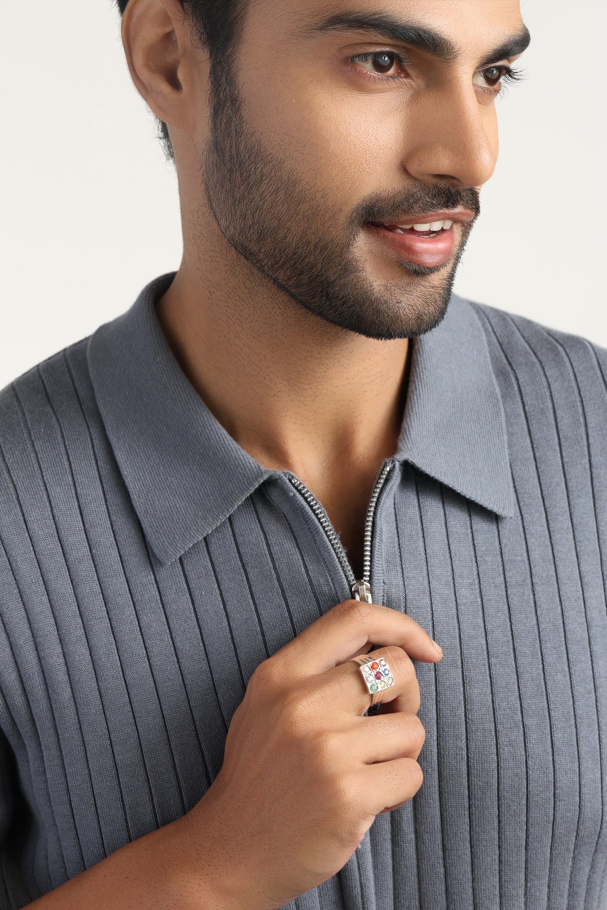 Essential Navratna (Navgrah) Ring – 925 Silver - 1228 - Myra