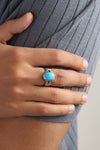 Classic Turquoise (Firoza) Ring – 925 Silver - #1199 - Myra