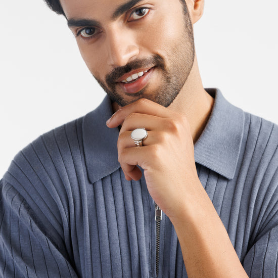 Natural Opal (Doodhiya) Ring – 925 Silver - #1236B - Myra