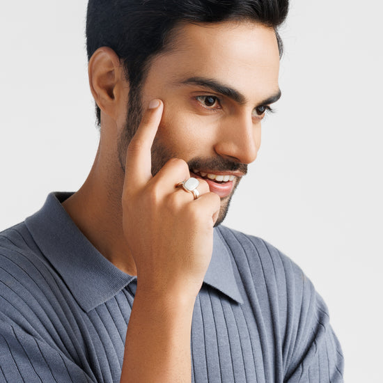 Opal (Doodhiya) Ring – 925 Silver Craftsmanship - #1101B F - Myra