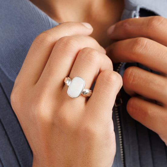 Opal (Doodhiya) Ring – 925 Silver Craftsmanship - #1101B F - Myra