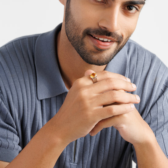 Royal Golden Topaz (Sunahara Pukhraj) Ring – 925 Silver - #1228N4 - Myra