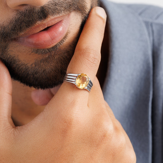 Royal Golden Topaz (Sunahara Pukhraj) Ring – 925 Silver - #1228N4 - Myra