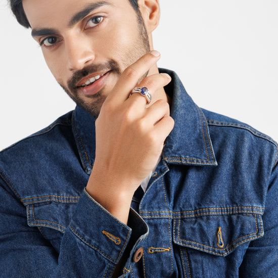 Smart Blue Sapphire (Neelam) Ring – 925 Silver - #1244N4 - Myra