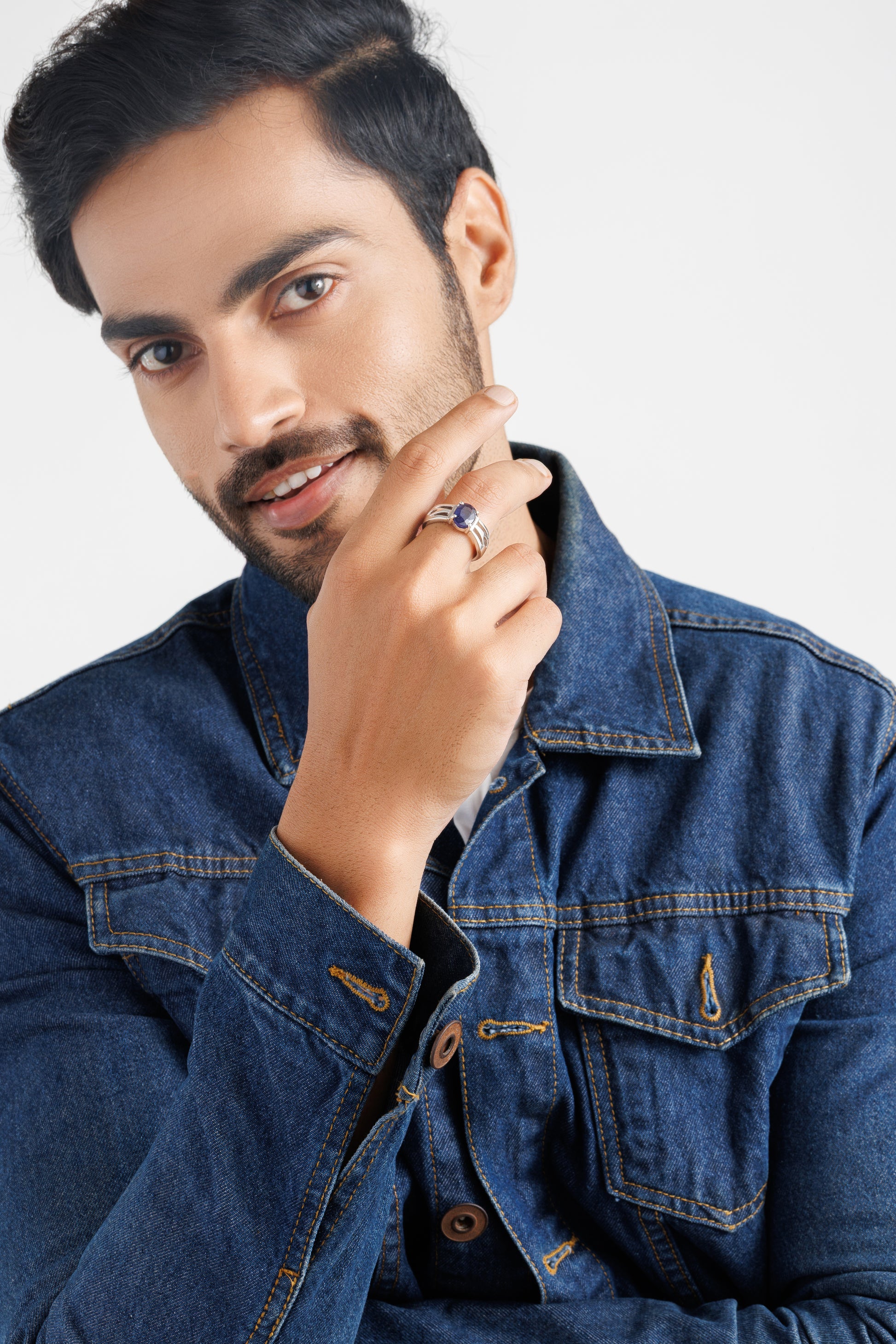 Smart Blue Sapphire (Neelam) Ring – 925 Silver - #1244N4 - Myra