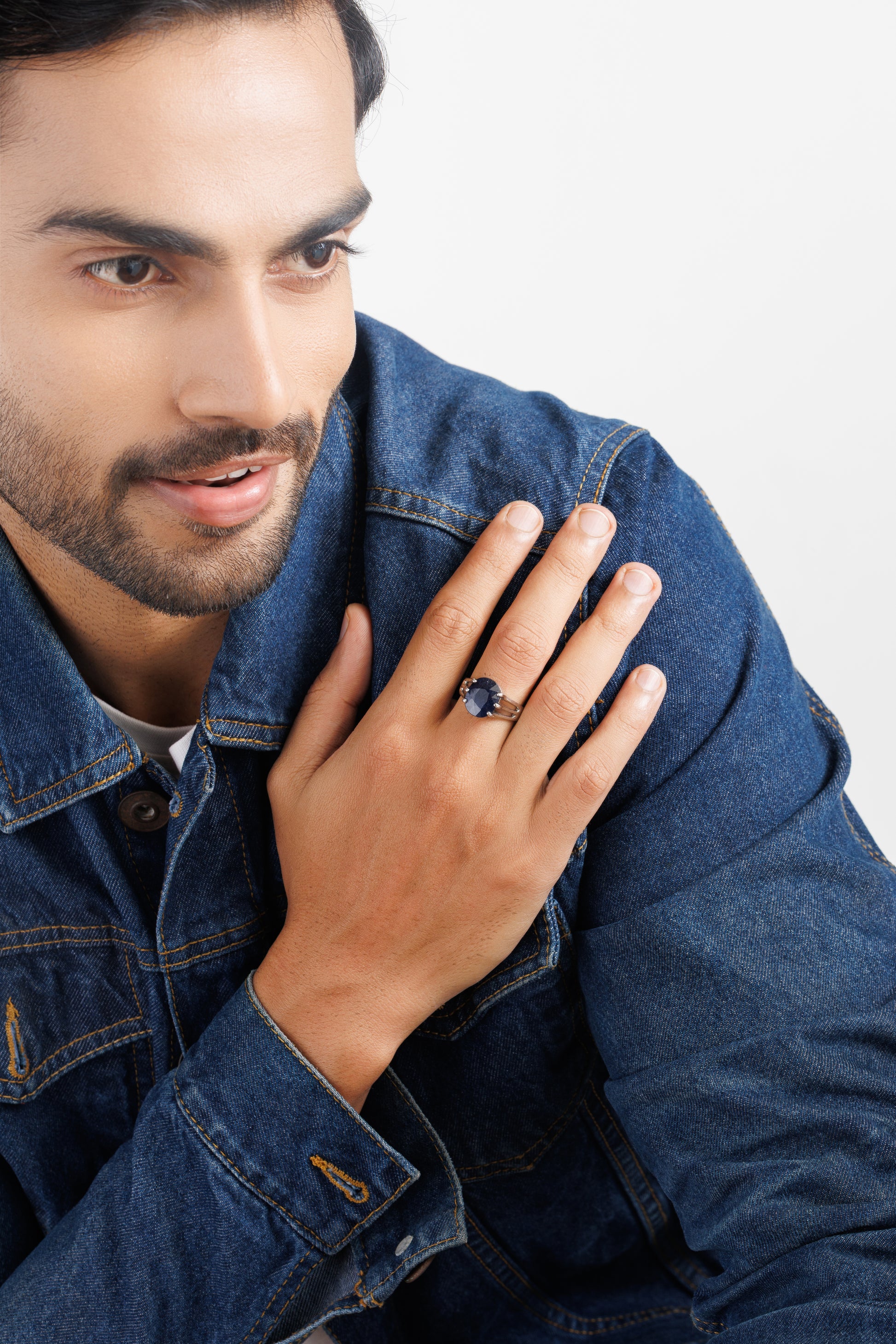 Everyday Classic Blue Sapphire (Neelam) Ring – 925 Silver - #1237N6 - Myra