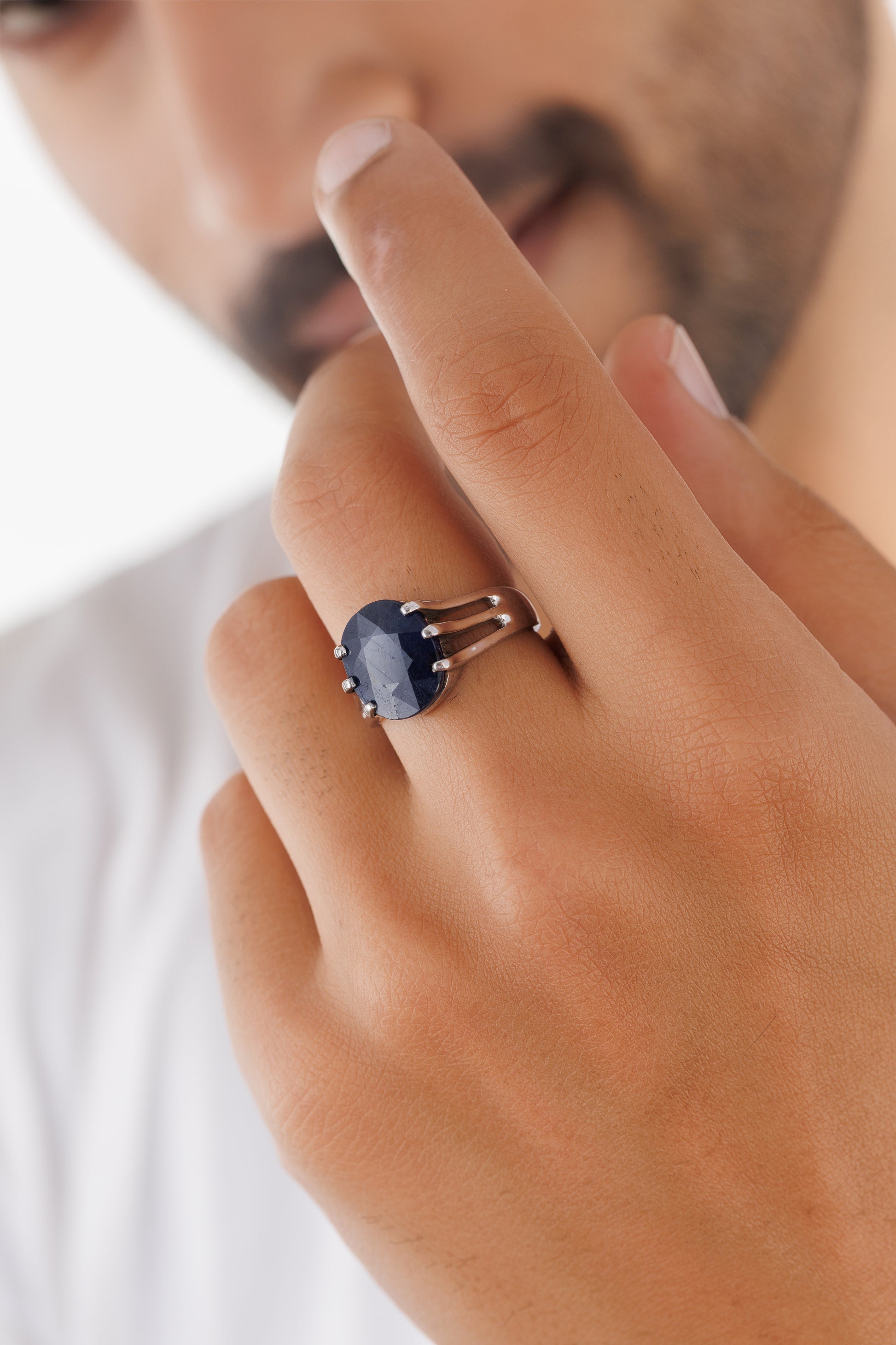 Everyday Classic Blue Sapphire (Neelam) Ring – 925 Silver - #1237N6 - Myra