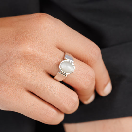 Royal Cat's Eye (Lehsunia) Ring – 925 Silver - #1224 - Myra