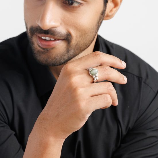 Cat's Eye (Lehsunia) Ring – 925 Silver Minimalist - #1199 - Myra