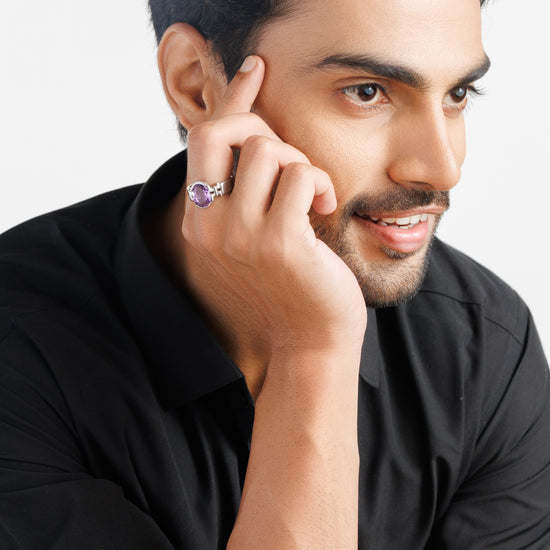 Luxe Amethyst (Jamunia) Ring – 925 Silver - #1199HB - Myra