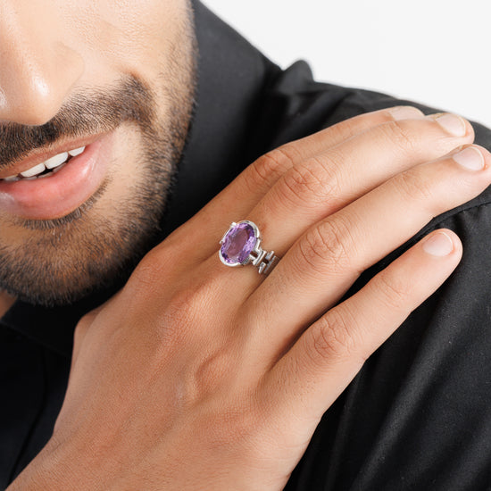Luxe Amethyst (Jamunia) Ring – 925 Silver - #1199HB - Myra
