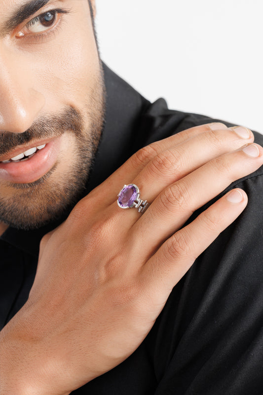 Luxe Amethyst (Jamunia) Ring – 925 Silver - #1199HB - Myra