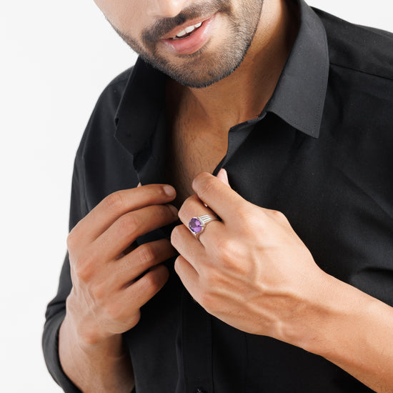 Royal Amethyst (Jamunia) Ring – 925 Silver - #1228N4 - Myra