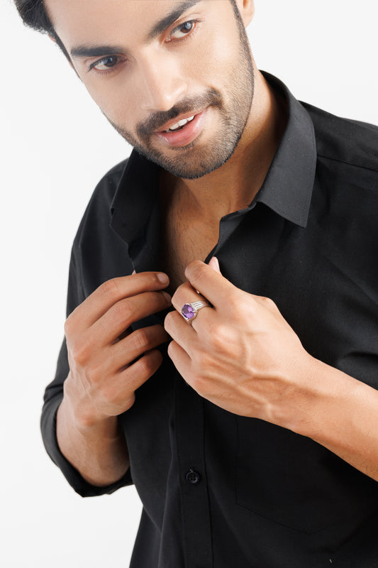 Royal Amethyst (Jamunia) Ring – 925 Silver - #1228N4 - Myra