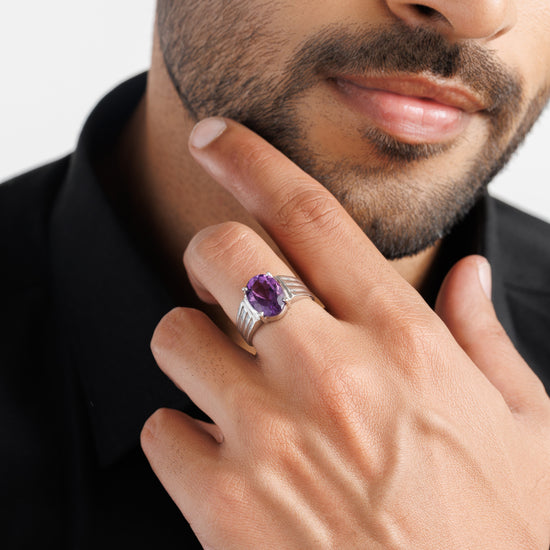 Royal Amethyst (Jamunia) Ring – 925 Silver - #1228N4 - Myra