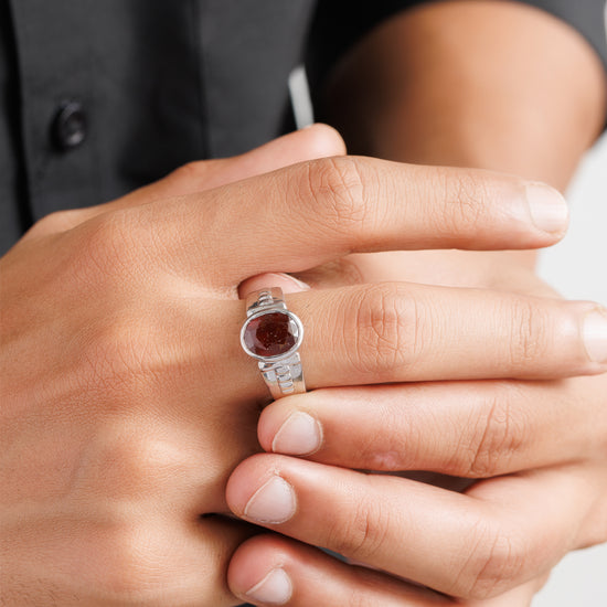 Luxe Garnet (Gomed) Ring – 925 Silver - #1236B - Myra