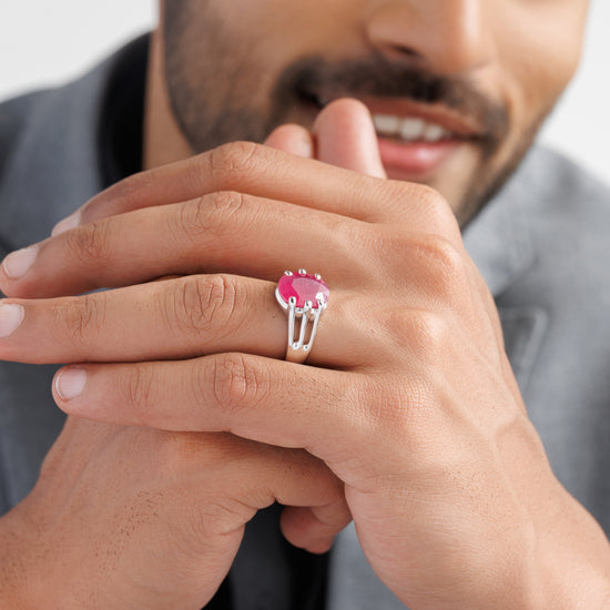 Luxury Ruby (Manik) Ring – 925 Silver - #1237N6 - Myra