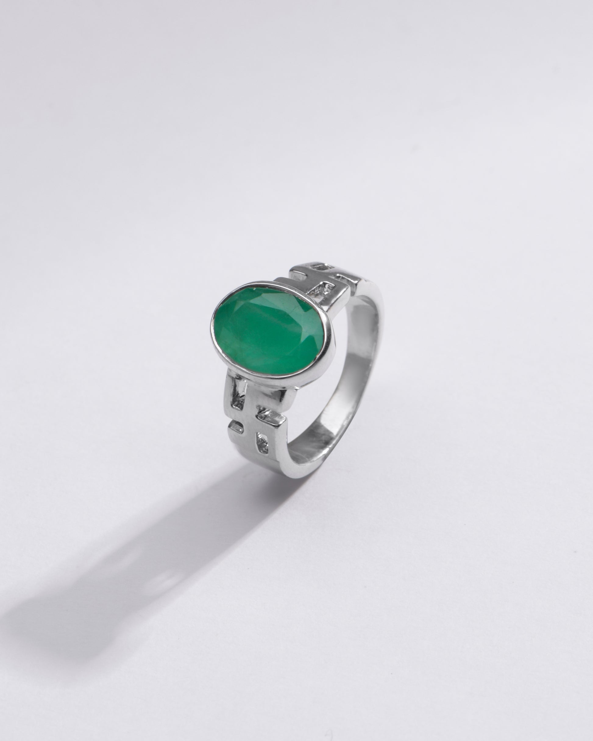 Genuine Emerald (Panna) Ring in 925 Silver – #1283B - Myra