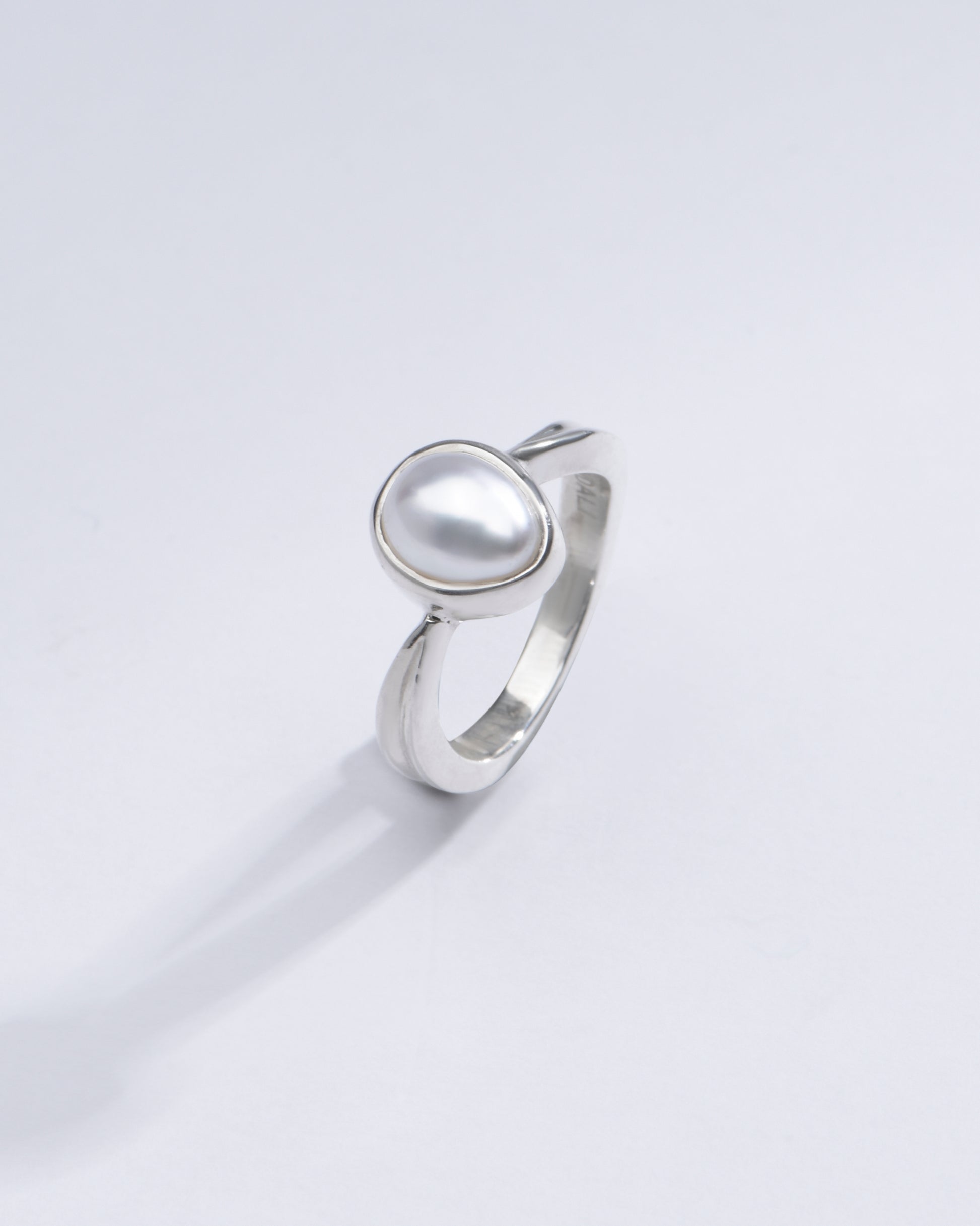 Natural Pearl (Moti) Ring in 925 Silver - #1201 U - Myra