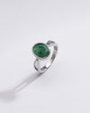 Vintage Emerald (Panna) Gemstone Ring in Sterling Silver – #1102B - Myra